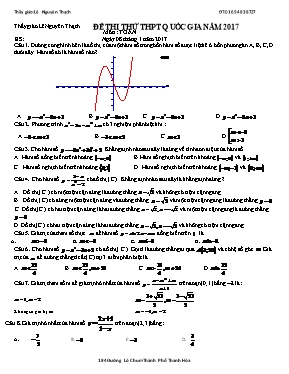 Đề thi thử THPT quốc gia năm môn Toán